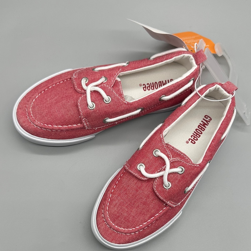 Gymboree Coral Canvas Boat Shoes Kids Lace Up Preppy Casual Summer Shoes